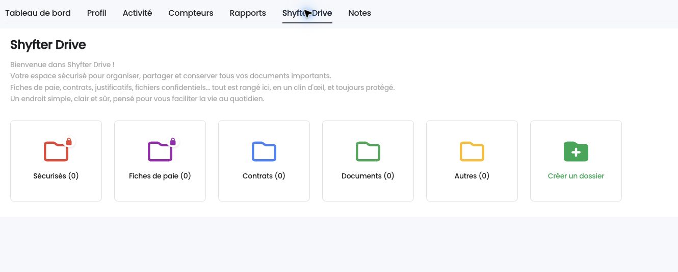Onglet Shyfter Drive de la fiche collaborateur