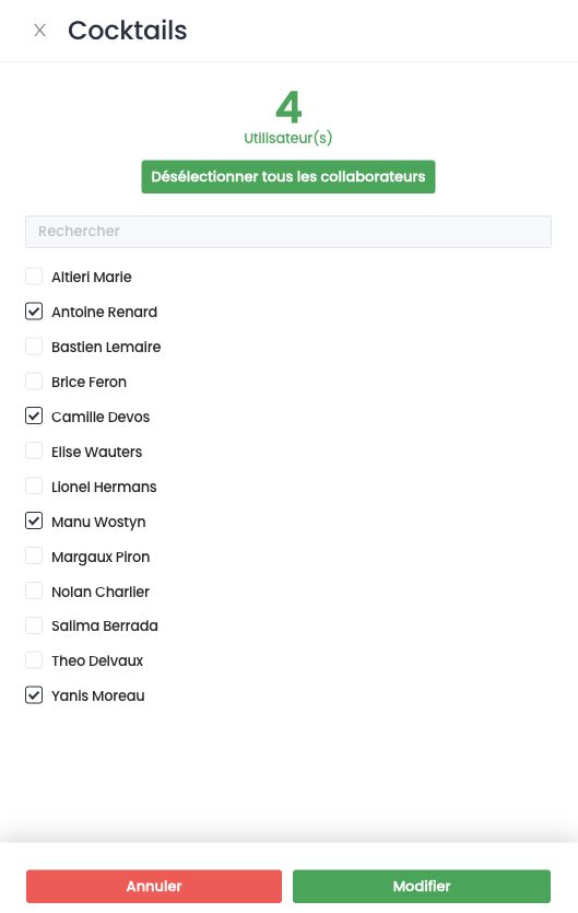 Assigner des collaborateurs à une compétence