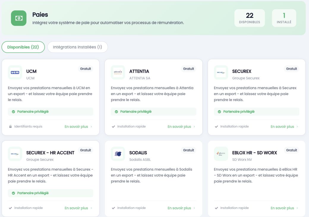 Catalogue Paies : les secrétariats sociaux disponibles
